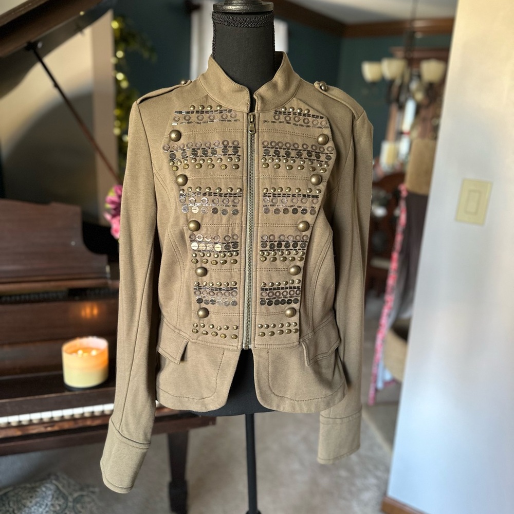 INC knit embellished jacket.